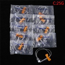 의료 무균 진공 혈액 수집 나비 안전 바늘 일회용 주입 두피 정맥 세트 21G 23G 25G 건강 관리 10 개, 05 25G