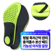 메디라이프랩 족저근막 평발 허니콤 기능성 아치 깔창 1개 푹신한 아치서포트 발아치 족저근막염 족적근막 군대 아치형 깔창