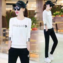 2022 여성 캐주얼 패션 맨투맨 투피스 봄·가을 캐주얼 트레이닝 세트
