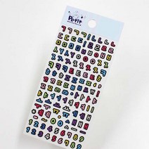 쁘띠팬시/이니셜스티커 DA5105-C 한글이니셜 블랙라인, 단품