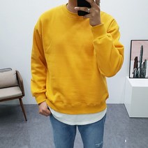 구스마켓 남성용 기본 무지 기모 라운드 맨투맨 (12Color)