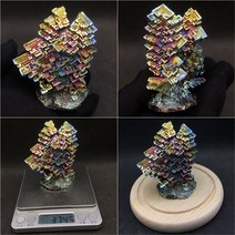 비스무트 무지개금속 비스무스 천연원석 비스무트결정 큐브, 라이트 브라운 X0695-374.5g