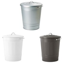 이케아 크노드 쓰레기통 다용도 소품정리 우산꽂이 철제 뚜껑, 1그레이, 40l