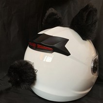 2 개쌍 크리 에이 티브 귀여운 오토바이 헬멧 봉제 고양이 귀 벨 모토 크로스 헬멧 장식 스티커 액세서리 cosplayer 스타일링, 1-검은 귀와 꼬리