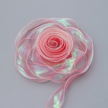 미화부장 오로라 선물 꽃 꽃다발 포장 데코 리본 폭4cm 길이 9m, 로즈레드