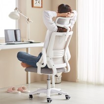 파스텔 사무용 학생 공부 컴퓨터 책상의자 사무실 메쉬 헤드형 의자, 01 일반형 쿠키(블랙)프레임 - 핑크방석