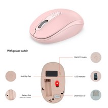 아크마우스 Urgrico USB 무선 자동 마우스 컴퓨터 1600 인치 당 점 조정 가능한 인체 공학적 광학 Mac PC, 03 Pink-With Switch, 한개옵션1