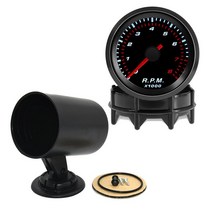 52MM 스모크 렌즈 자동차 타코미터 게이지 8000RPM 12V 가솔린 차량용 흰색 백라이트 타코 미터 4/6/8 실린, 02 with holder