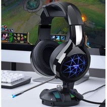 Kotion 각 게임 헤드셋 casque 깊은베이스 스테레오 게임 헤드폰 (마이크 포함) ps4 노트북 pc 게이머 용 led 라이트, Nuoxi Black
