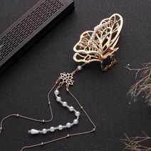 메탈 진주수술장식 나비헤어집게핀 2종 올림머리 반머리 여신머리핀 델루나 아이유 연예인협찬 대박부동산 장나라