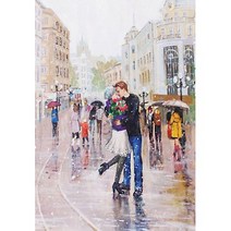퍼즐코리아 거리의 아름다운 연인 인물화 500피스 직소퍼즐액자 PK500-3512, 퍼즐만