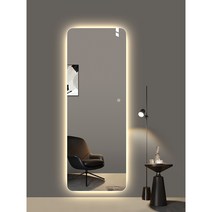 슬림 심플 전신거울 거실 옷장 LED 조명 벽 거울 현관입구 1200(돼지코증정), 따뜻한빛35x120cm