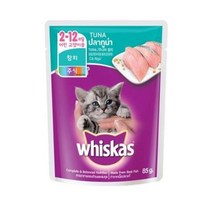 위스카스 고양이 주식 파우치 주니어 참치, 80g, 5개