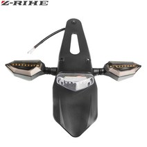 자동차 후진등 전조등 오토바이 Enduro Trial Bike 12 LED 브레이크 정지 리어 테일 라이트 미등 스쿠터, 한개옵션1, 04 057Black  021Silver