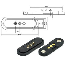 마그네틱 포고 핀 커넥터 1 쌍 2A 2/4 포지션 피치 2 3 4 5 2.5 MM 스프링 장착 수 암, 03 4P