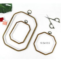 나뭇결 고무수틀액자(다각형)12.5x12.5cm(1660-12)- 자수 프랑스자수 수틀 수실 십자수