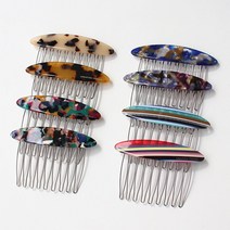 7cm 타원 스텐 호피 마블 프랑스 빗핀