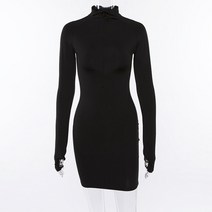 테니스 원피스 여성 운동복 패션 긴 소매 솔리드 컬러 하프 지퍼 터틀넥 여성 bodycon