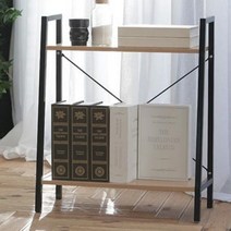 2단 원목 선반 보조 테이블 다용도 사이드 선반 책장 우드 인테리어 diy 조립, 블랙(60x27.5x70cm)