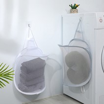 걸이식 대용량 빨래 바구니 세탁 수건함 햄퍼 틈새 분류 빨래함 아기 런드리백 빨래통 laundry 슬림 바스켓 접이식 수건통 캠핑 런더리 세탁실 수거함 양말 보관함 주머니, 색상, 화이트