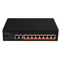 와이파이라우터 블루투스오디오 와이파이확장기10 포트 POE 스위치 100 Mbps 8 POE 포트 + 2 업 링크 고속, 01 Black