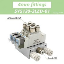 SMC 타입 SY5120 솔레노이드 밸브 조합 단일 전자 제어 실린더 제어 밸브 SY5120-5LZD-01 SY5120-6LZD-01, SY5120-3LZD-01 4mm_7 Stations