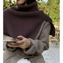 겨울 방한 골지 니트 레이어드 터틀넥 워머