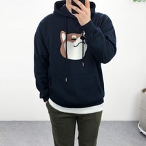 엠클로 오버핏 특양면 시바견 후드 맨투맨 남여공용 티셔츠 5컬러