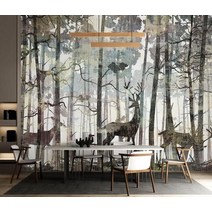 뮤럴 벽지 포인트 펄 실크 도배지 그림 거실 인테리어 벽화 그림 풍경 벽지, 23070435, 1㎡