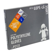 Safety Zone 고밀도 투명 폴리에틸렌 PE 일회용 장갑 라지 100개입(GDPELG), 100.0_Large