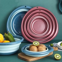 카라반 청수통 캠핑카 대용량 접이식 버킷 휴대용 대야 세차 도구 과일 가정용 청소 용품, 한개옵션1, 06 Red wine L