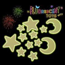 아이방 밤하늘 우주 별자리 야광스티커 놀이방 행성 벽지 아기 천장꾸미기, 별+달+스마일11P