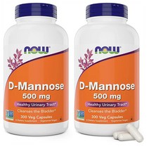 [2병묶음]나우푸드 D-Mannose 디마노스 500mg 300베지캡슐 디만노스, 2개, 300정