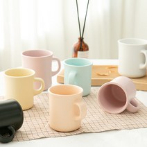 튤립 무광 파스텔 8컬러 도자기 예쁜 머그컵, 270ml, 선택안함(기본케이스 포장), 웜퍼플