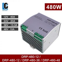 파워서플라이 컴퓨터파워 480W DC 12V 24V 36V 48V 출력 전압 10A 13.3A 20A 40A DRP-480 레일 스위칭 전원, 04 DRP-480-48V 10A