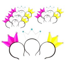 LED라이트 왕관 머리띠, 랜덤 발송, 18개입