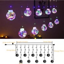 스트링 라이트 크리스마스 LED 구리 와이어 패어리 가랜드 웨딩 침실 야외 커튼 숍 장식 공, [06] Tree colorful, [01] EU 플매트 카펫 러그