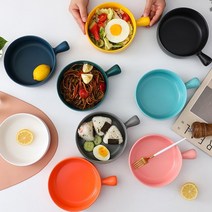 리빙나인 북유럽 세라믹 손잡이 그릇, 민트