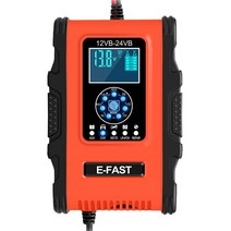 전기자전거충전기 12A 자동차 배터리 충전기 12V 24V 빠른 펄스 수리 LiFePO4 오토바이 AGM Deep GEL EFB, 01 Red_03 UK