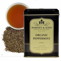 Harney & Sons 유기농 페퍼민트 티 42.5g(1.5온스) 틴 루즈 티, 1.5 Ounce (Pack of 1)_Peppermi