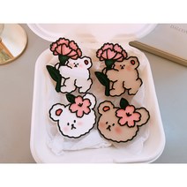 [라뮤즈캔들] ﻿﻿벚꽃 카네이션 곰돌이 2종 세트 차량용 석고방향제 리필오일 박스포장, 헤스페리데스, 화이트
