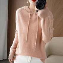 겨울 후드맨투맨 여성 캐시미어스웨터 이너니트 후드티 와이드 루즈핏 100 솔리드 무지 양털 울셔츠 빅사이즈