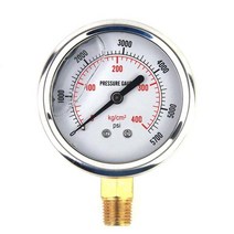 압력계 압력게이지 14 npt 남성 자동차 오일 악기 미국 표준 나사 유압 재료 도구 0 5000 psi 액체 채워진 도구, 없음
