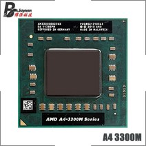 파워딜 AMD A4-Ses A4-3300M A4 1.9 GHz 사용 듀얼 코어 스레드 CPU 프로세서 AM3300DDX23GX 소켓 FS1, 한개옵션0