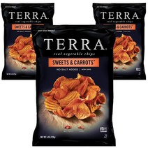 테라칩스 리얼 베지터블 칩 스위트 & 캐럿 노 솔트 애디드 글루텐 프리, 170g, 3개