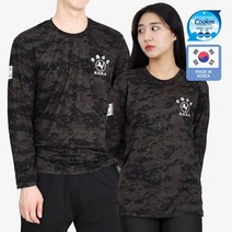 쿨론 백마 ROKA 로카티 긴팔티 검정디지털 군인티셔츠