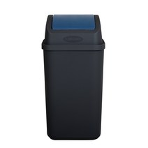 입구가 넓은 카페 사무실 화장실 휴지통 쓰레기통 업소용, 검정색, 50리터, 하부+뚜껑세트