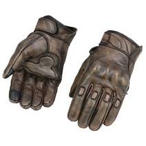 Milwaukee Leather MG7514 남성용 디스트레스드 브라운 가죽 장갑 젤 손바닥 및 너클 프로텍터 포함 - 미디엄