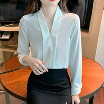 디아리스 여성 오피스 브이넥 블라우스 8676