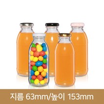 유리병 우유병 밀크티유리병300ml(A)38파이 /딸기우유병, 흰색, 1개